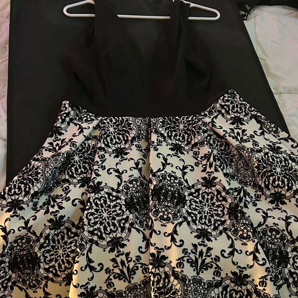 Black and white cocktail dress